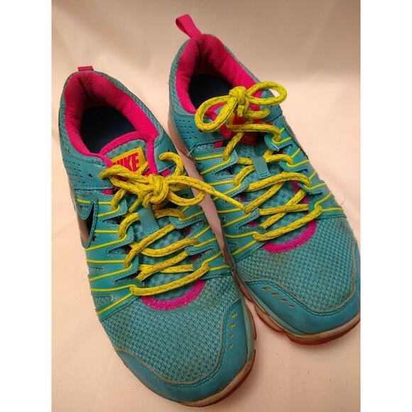 NikeFlex Trail 2Blue Lime Pink Trail Running Shoes Size 6.5 Colorful - Picture 1 of 8